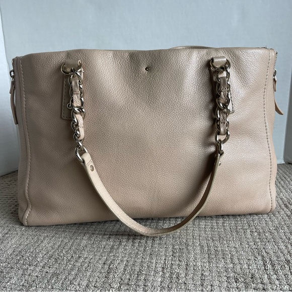 Kate Spade Large Tote Shoulder Bag with chain handles. Cream  color - Picture 1 of 16